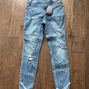 NOBO Light Blue Distressed Skinny Jeans